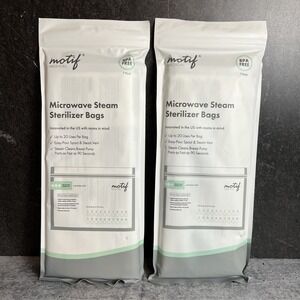 Motif Microwave Steam Sterilizer Bags 7 Pack Breast Pump Accessory Set Of 2
